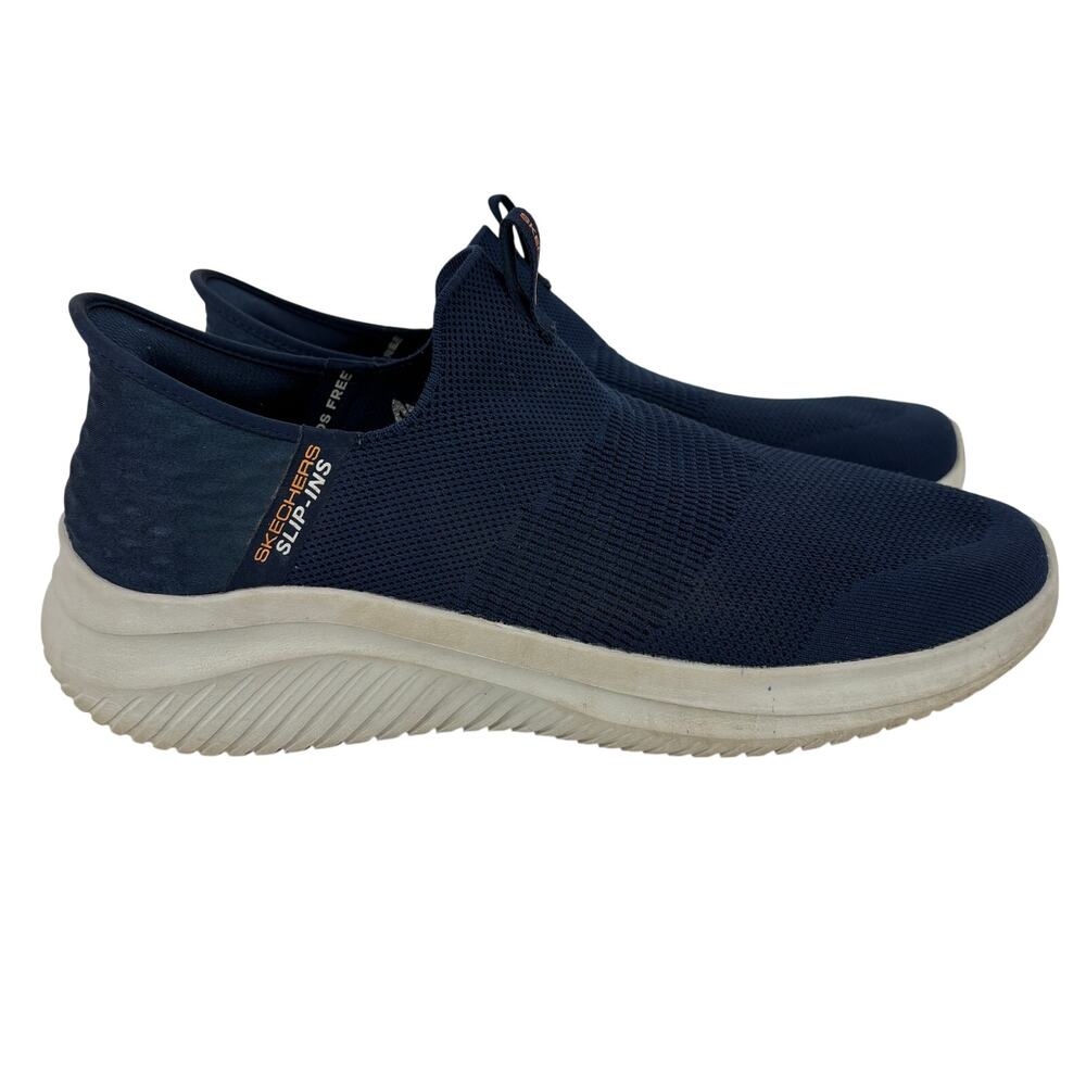 Skechers Slip Ins Sneakers Mens Size 11.5 Blue Hands Free Ultra Flex Smooth Step - Picture 2 of 10